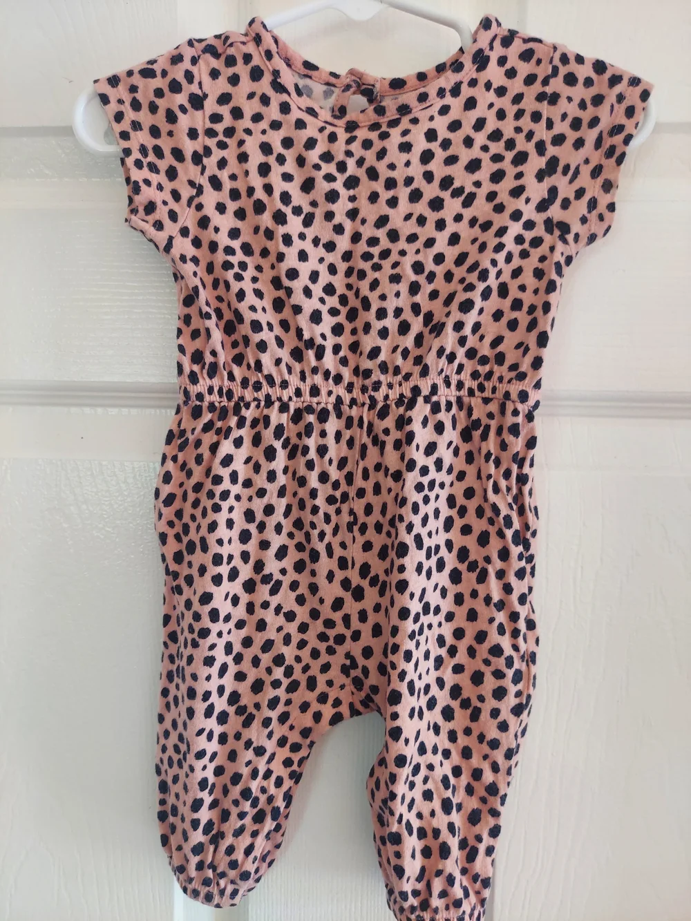 Old Navy Pink and Black Leopard-Print Girls Romper